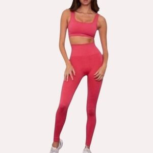 🛍 SET ACTIVE SculptFlex Hot - Electtic Pink Legging Buy2Get1 Free